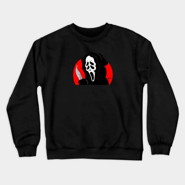 Scream Trippy Ghost Face Crewneck Sweatshirt by DiLoDraws